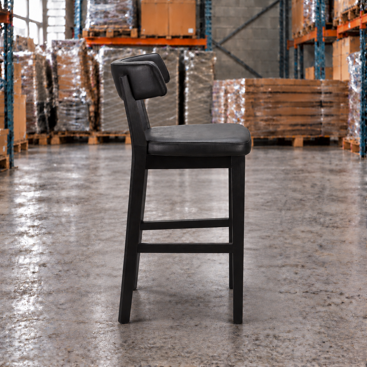 Oak Commercial Bar Highchair – Black / Black Frame
