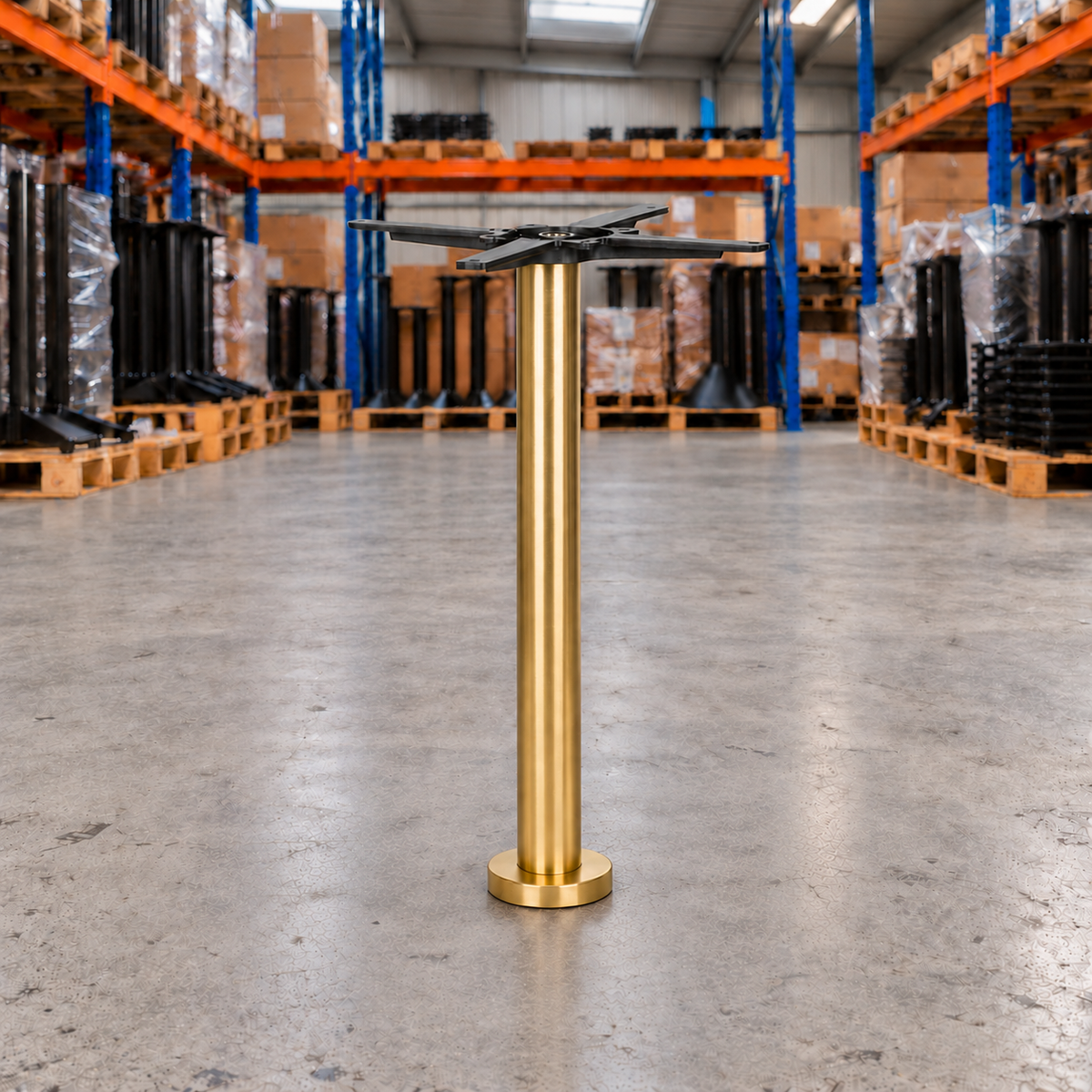 Floor Fix Table Base – Brass / Dining Height - Restaurant Table & Chairs Direct