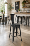 Tolix Style Highchair - Matt Black – contract commercial furniture for restaurants & hotels UK