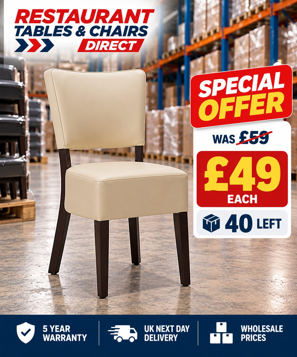 Cream Restaurant Dining Chair – Special Offer