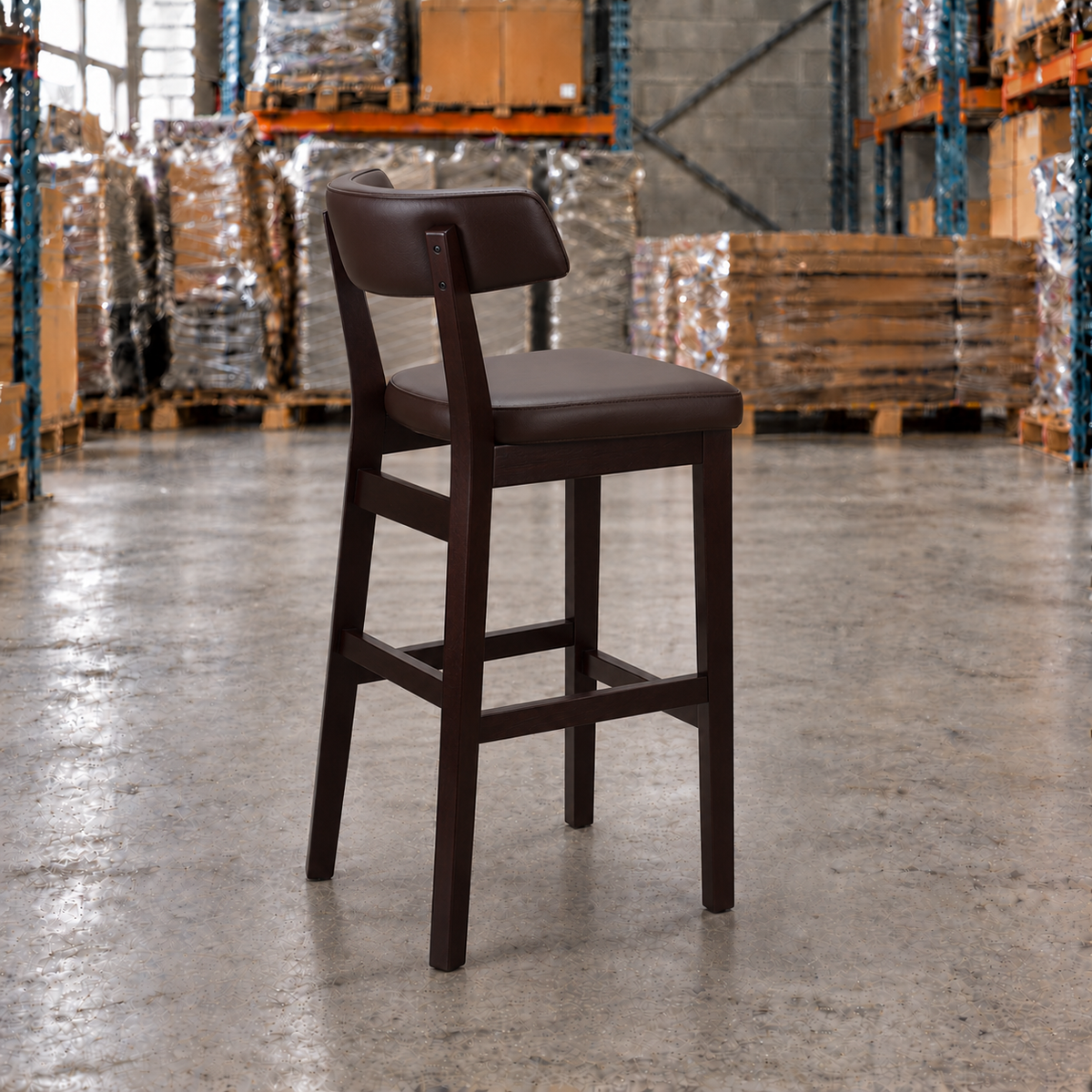 Oak Commercial Bar Highchair – Dark Brown / Wenge Frame
