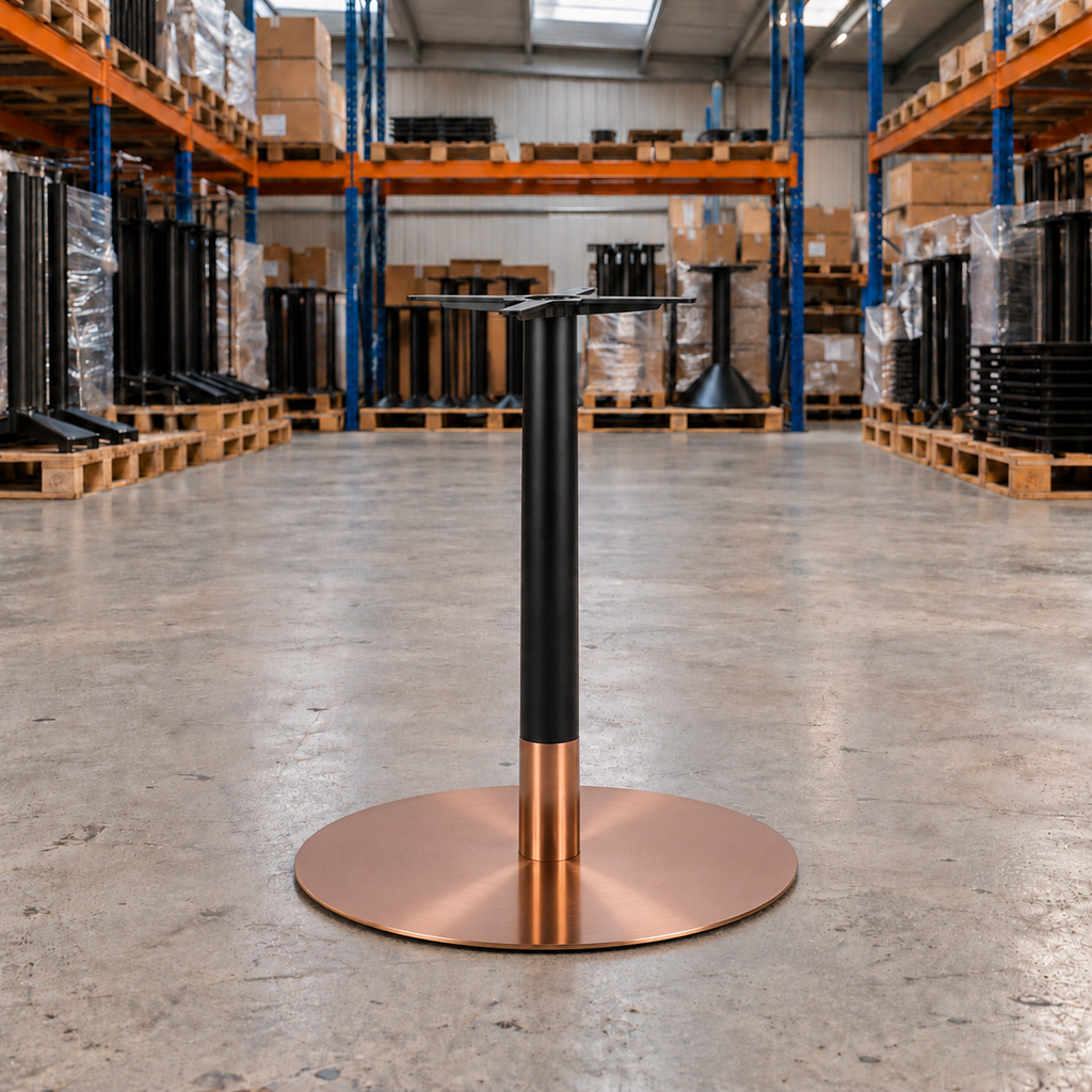 Tring Large Round - Rose Gold / Black - Restaurant Table & Chairs Direct
