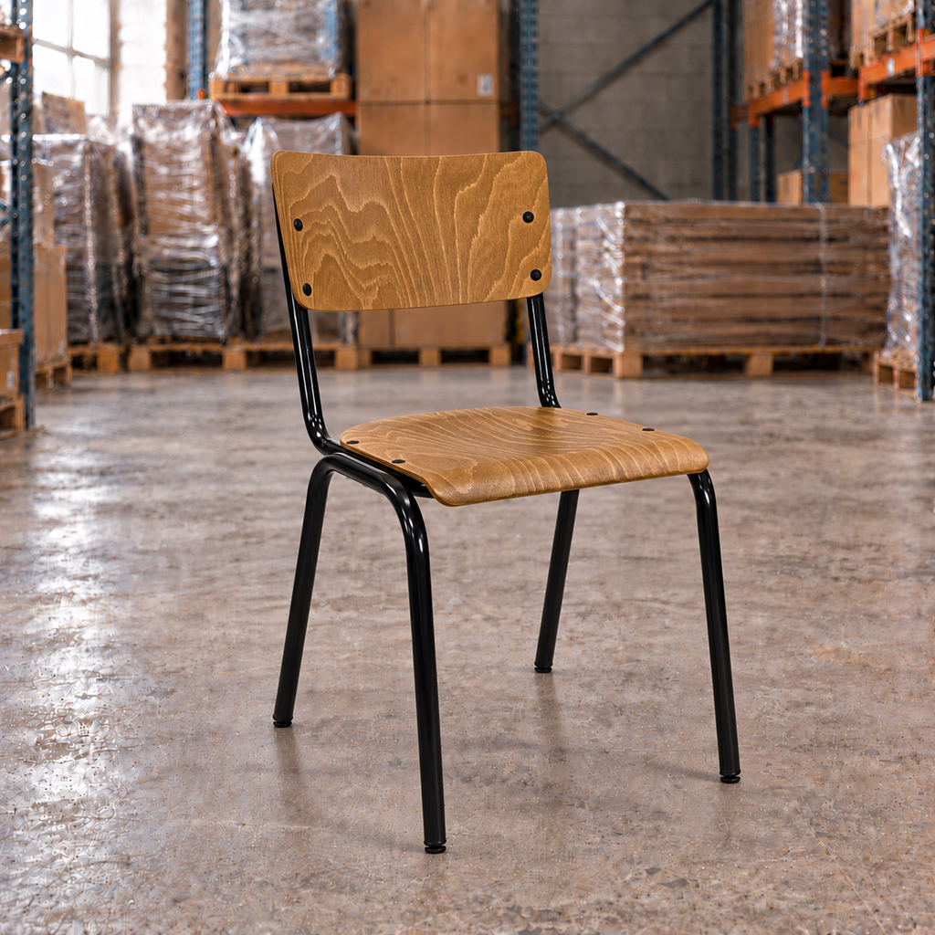 Industrial Side Chair – Oak