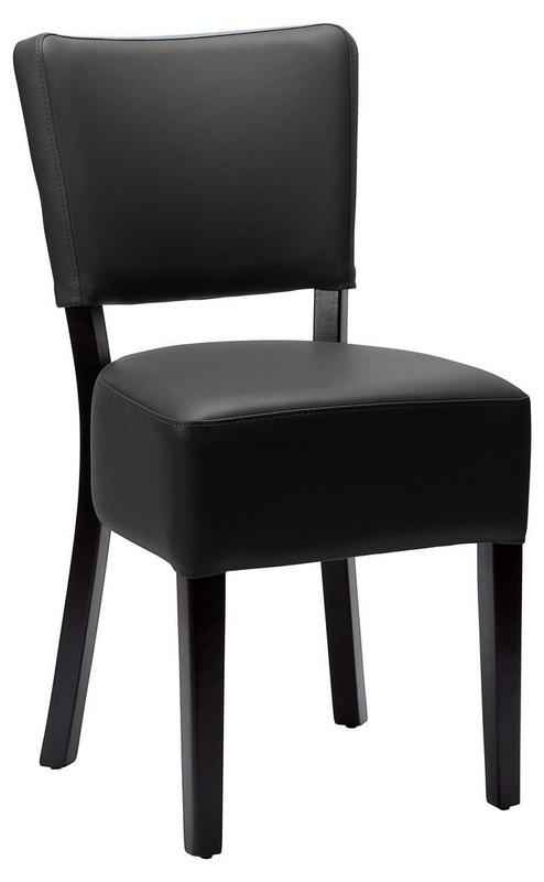 Hertford Commercial Restaurant Side Chair – Black / Black Frame.