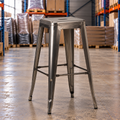Tolix Style Commercial High Stool – Gun Metal Grey