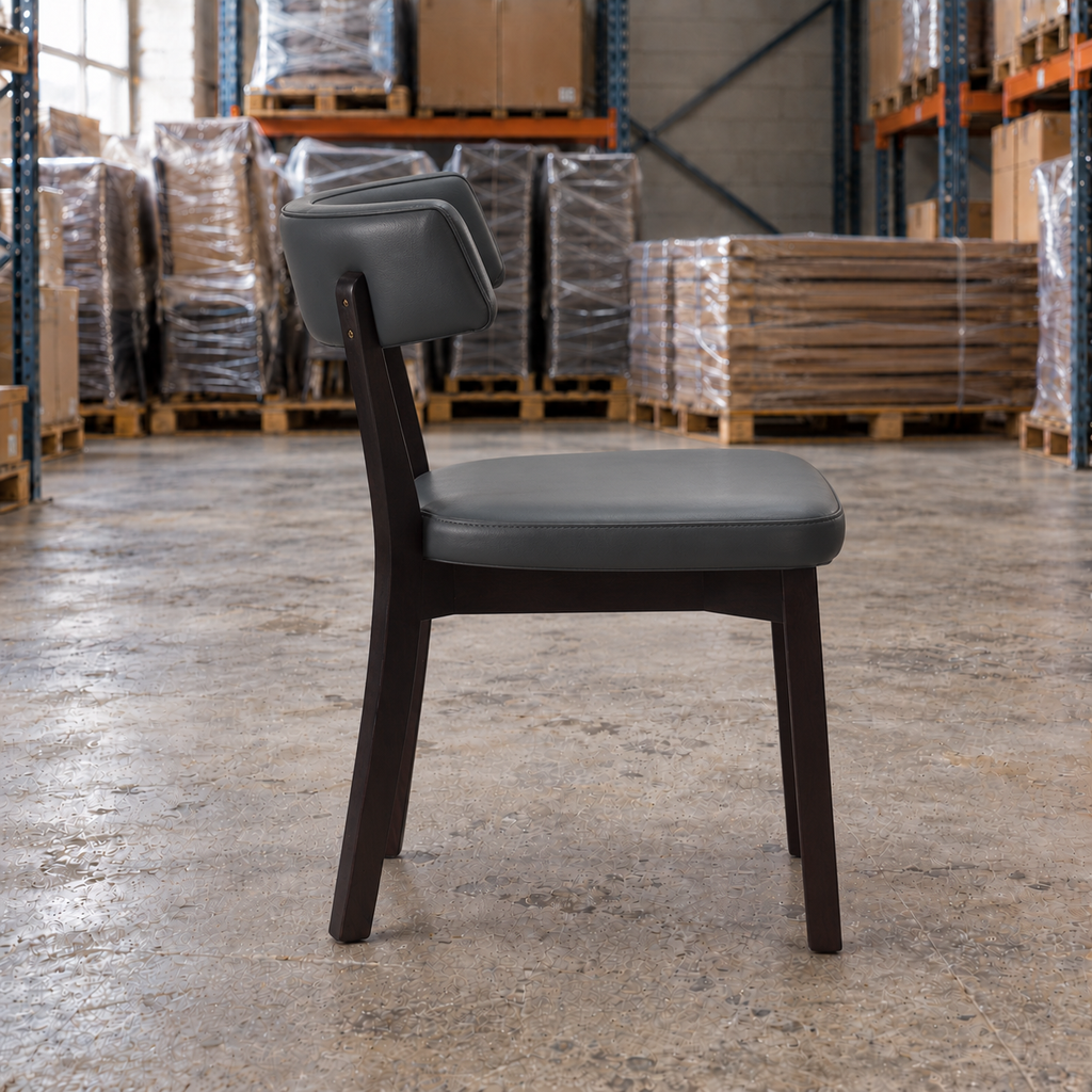 Oak Restaurant Chair Commercial Side Chair – Grey / Black Frame