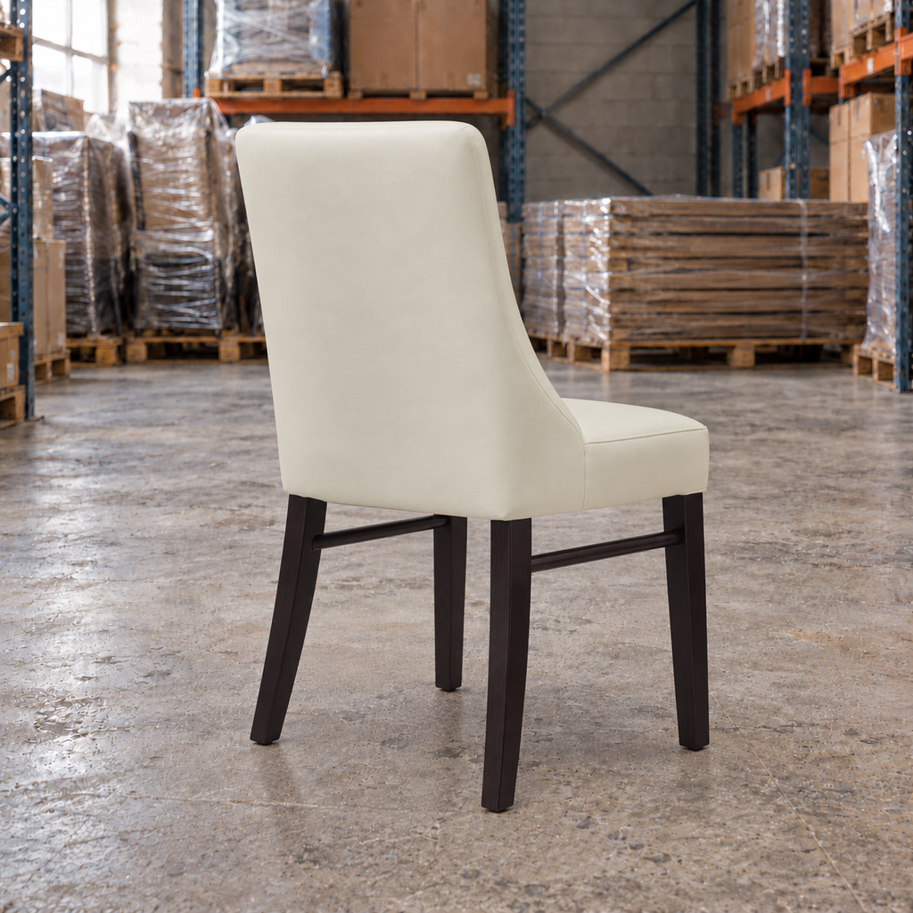 Ash Commercial Side Chair – Ivory / Wenge Frame - Restaurant Table & Chairs Direct