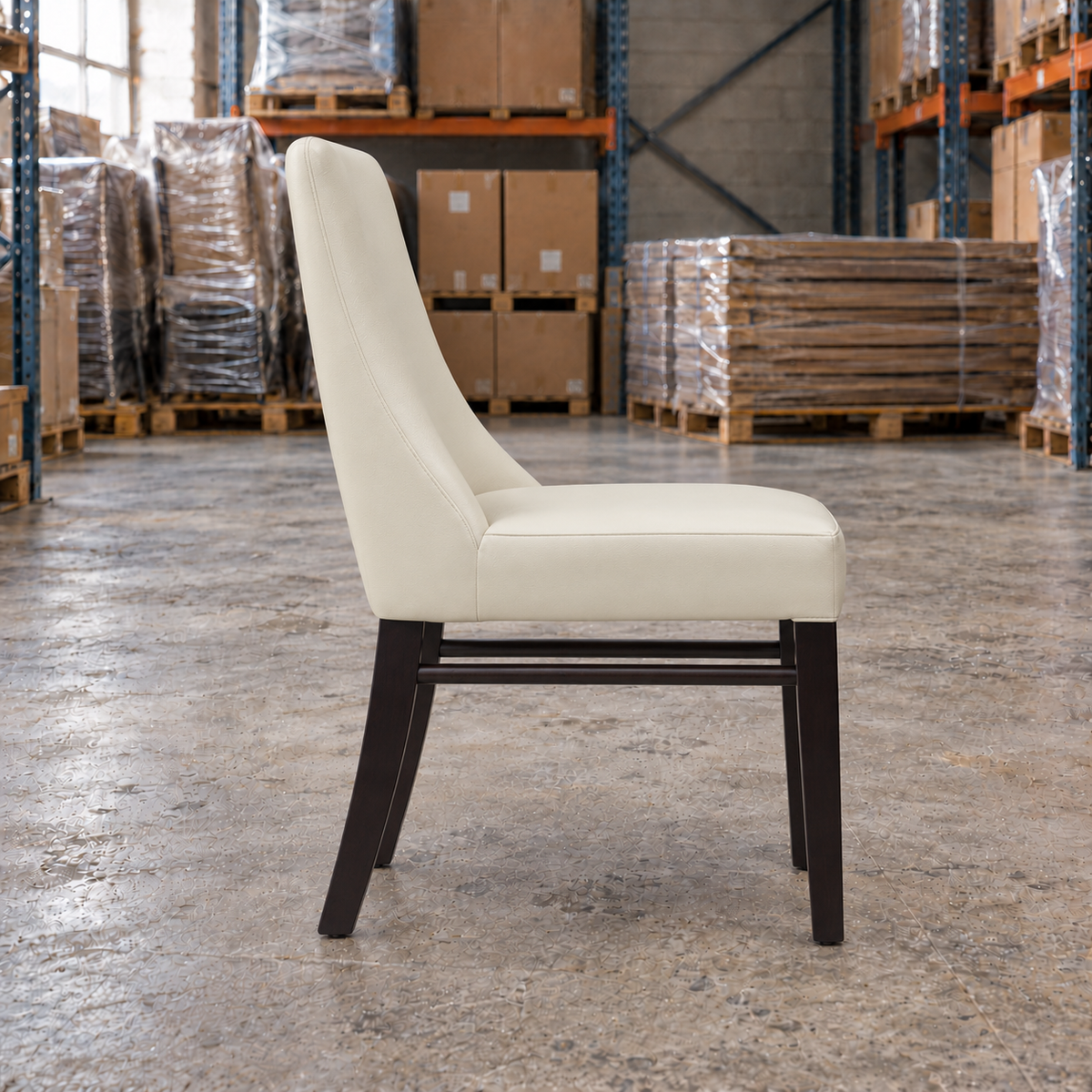 Ash Commercial Side Chair – Ivory / Wenge Frame - Restaurant Table & Chairs Direct