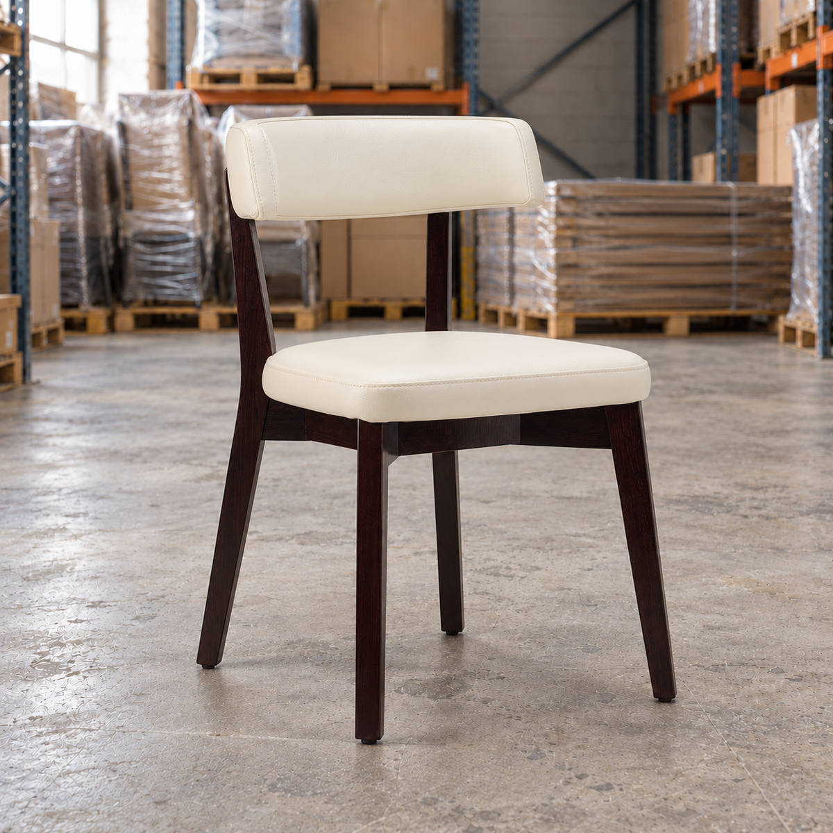Oak Commercial Side Chair – Ivory / Wenge Frame - Restaurant Table & Chairs Direct