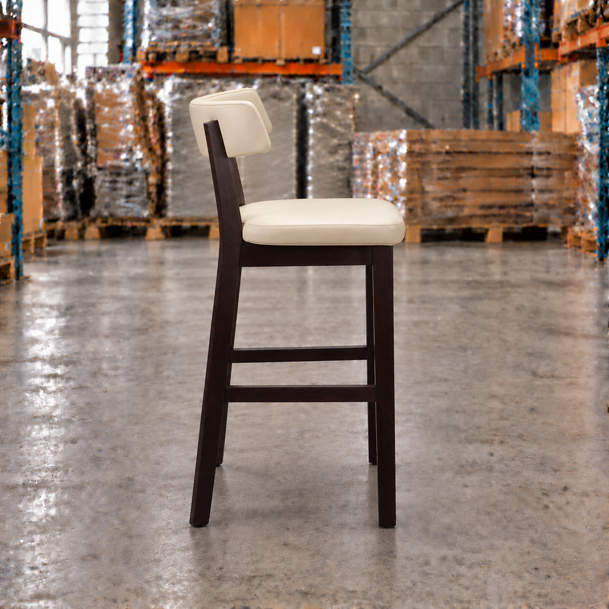 Oak Commercial Bar Highchair – Ivory / Wenge Frame