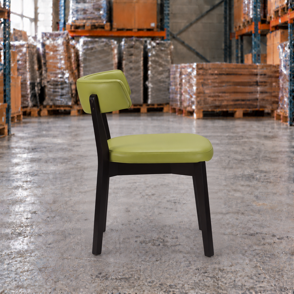 Oak Commercial Side Chair – Green / Black Frame
