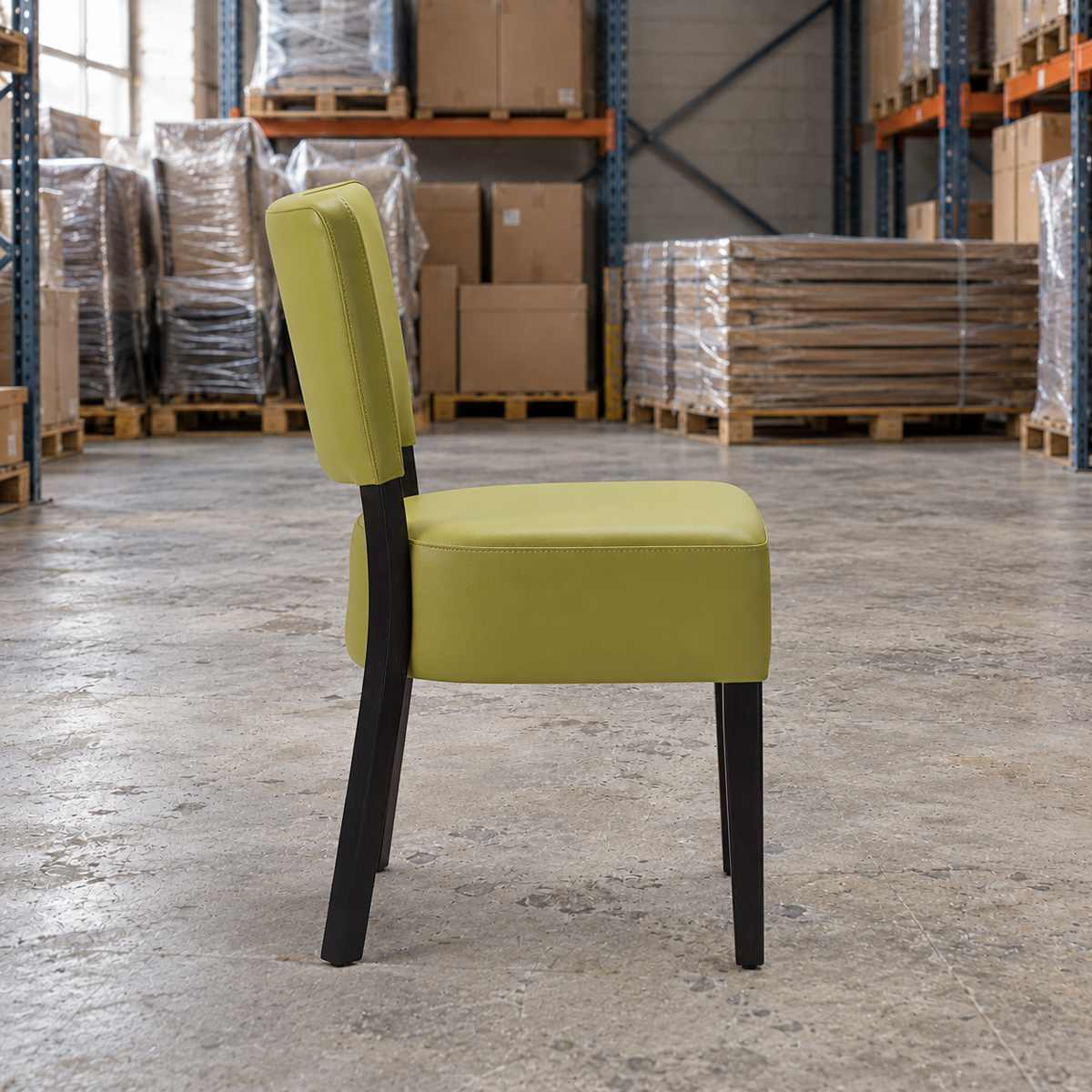 Restaurant Dining Chair – Willow Green Upholstery with Black Frame