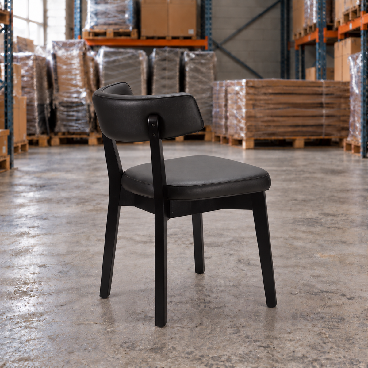 Oak Restaurant Chair – Black / Black Frame