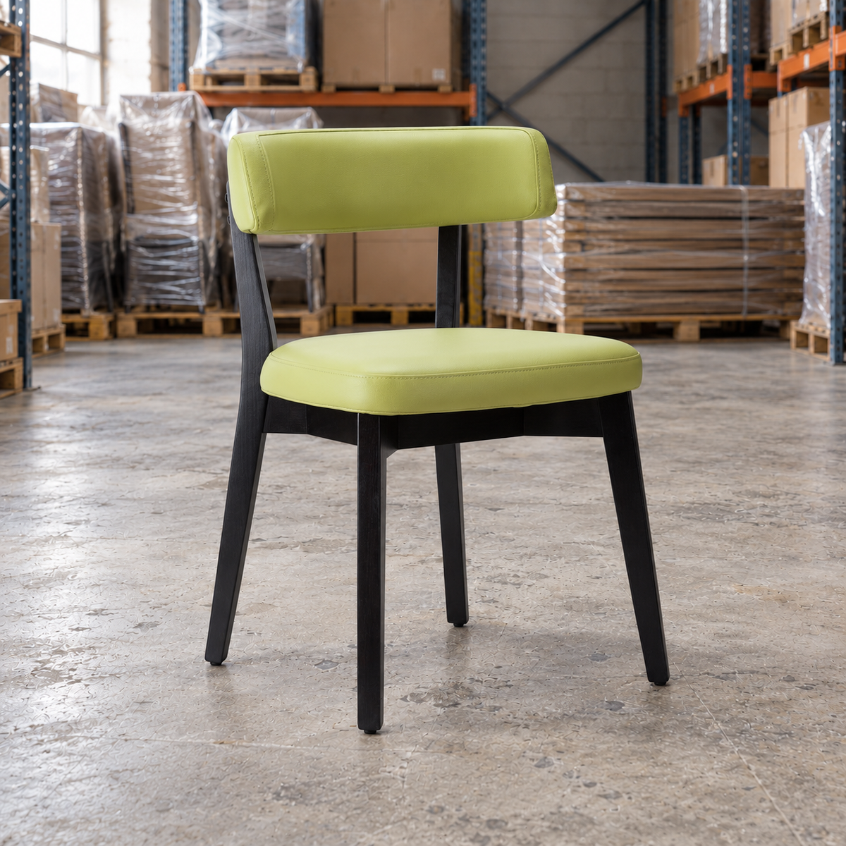 Oak Commercial Side Chair – Green / Black Frame - Restaurant Table & Chairs Direct