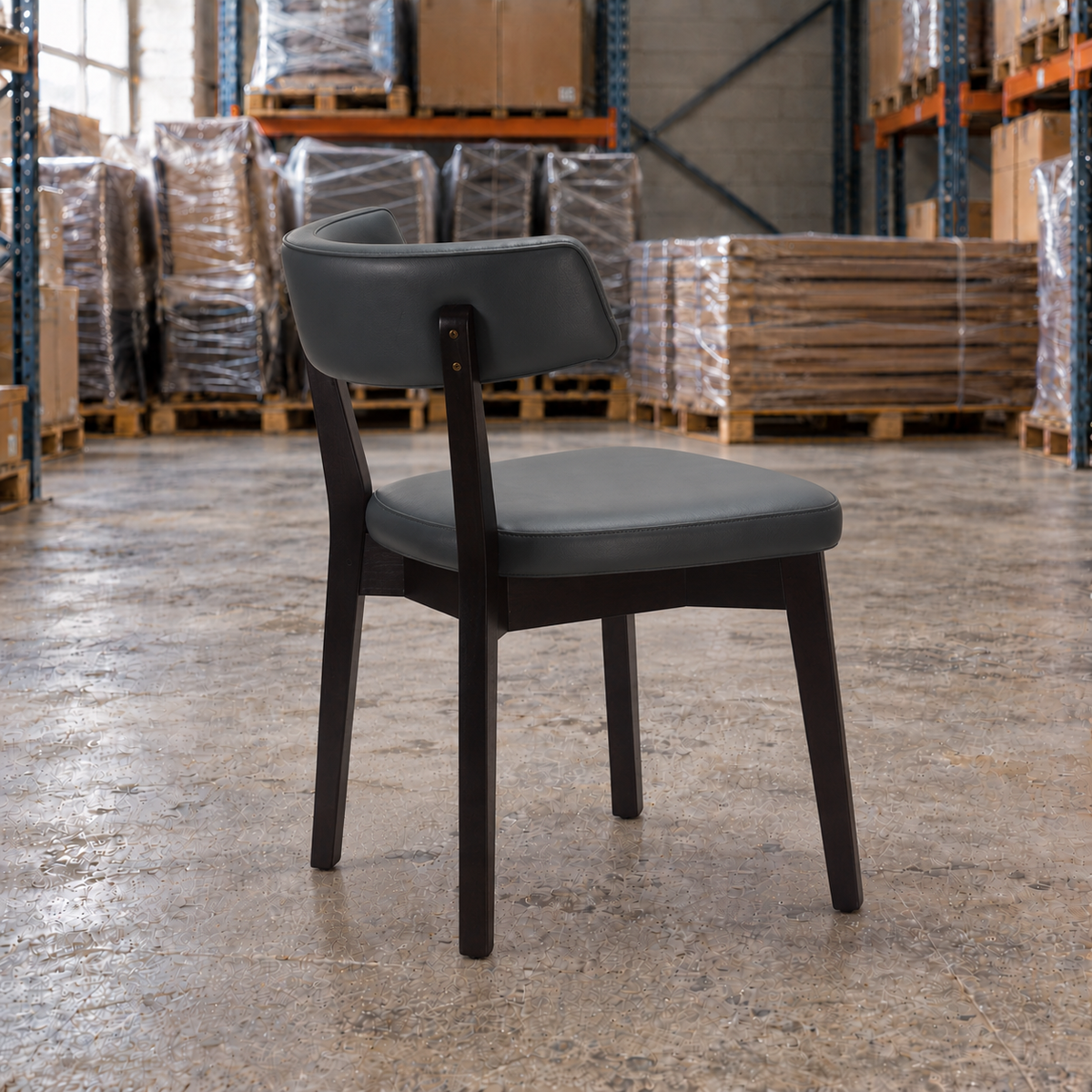 Oak Restaurant Chair Commercial Side Chair – Grey / Black Frame