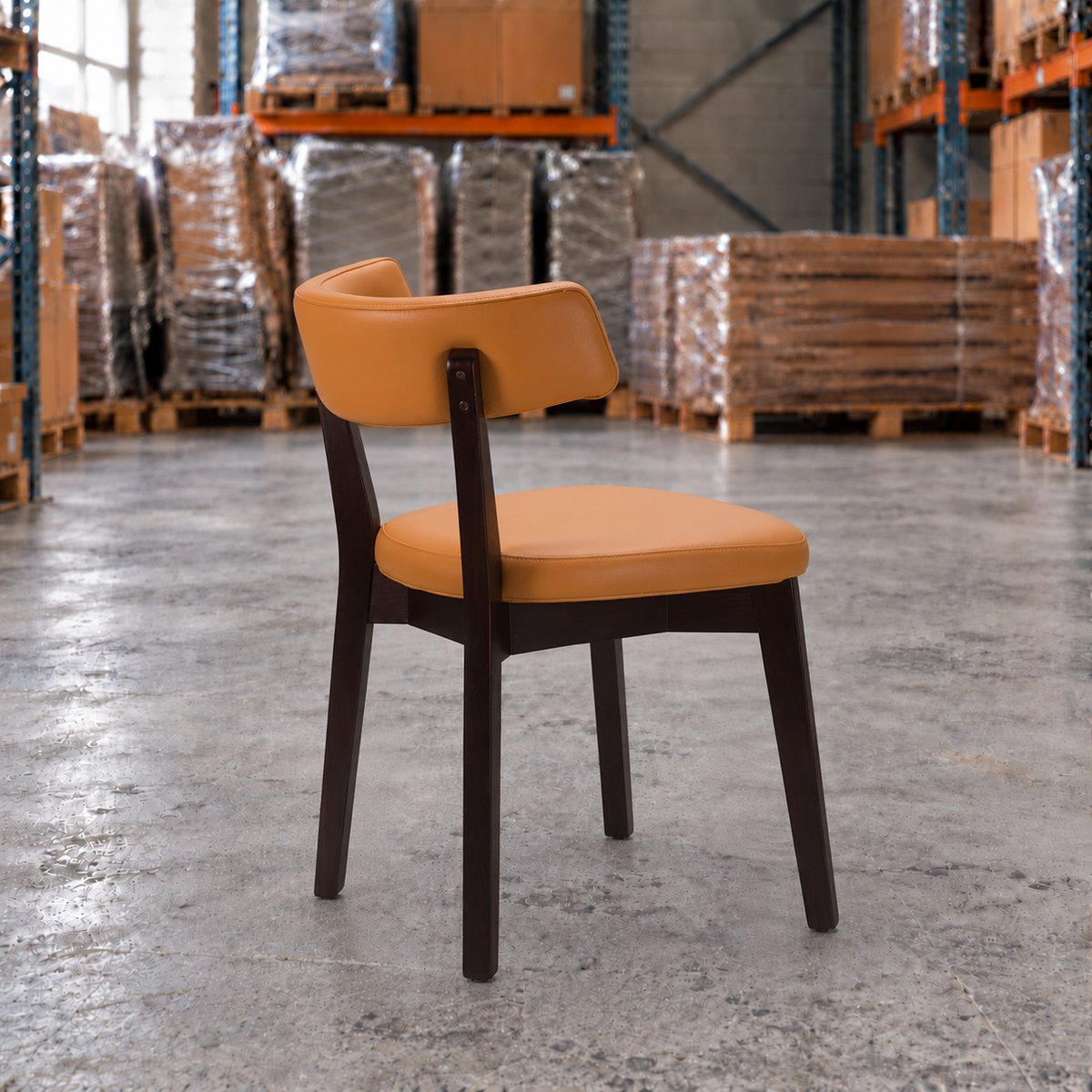 Oak Commercial Side Chair – Ochre / Wenge Frame