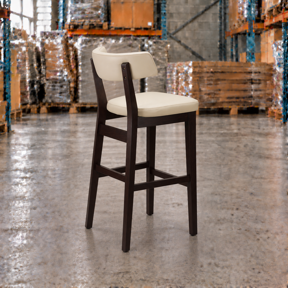 Oak Commercial Bar Highchair – Ivory / Wenge Frame