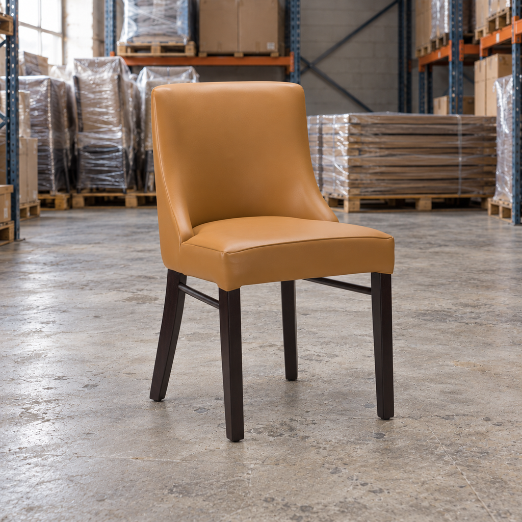 Ash Commercial Side Chair – Ochre / Wenge Frame - Restaurant Table & Chairs Direct