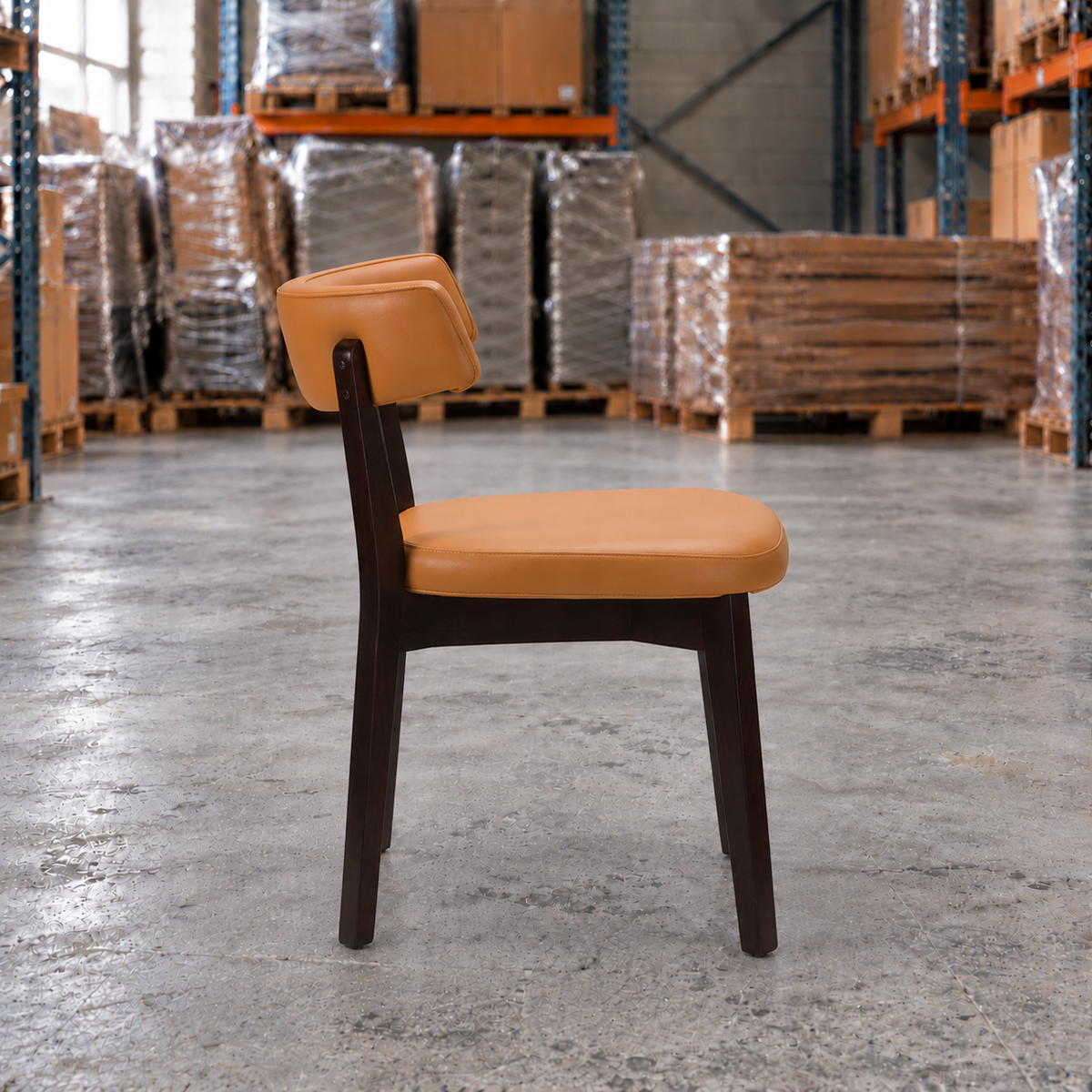Oak Commercial Side Chair – Ochre / Wenge Frame
