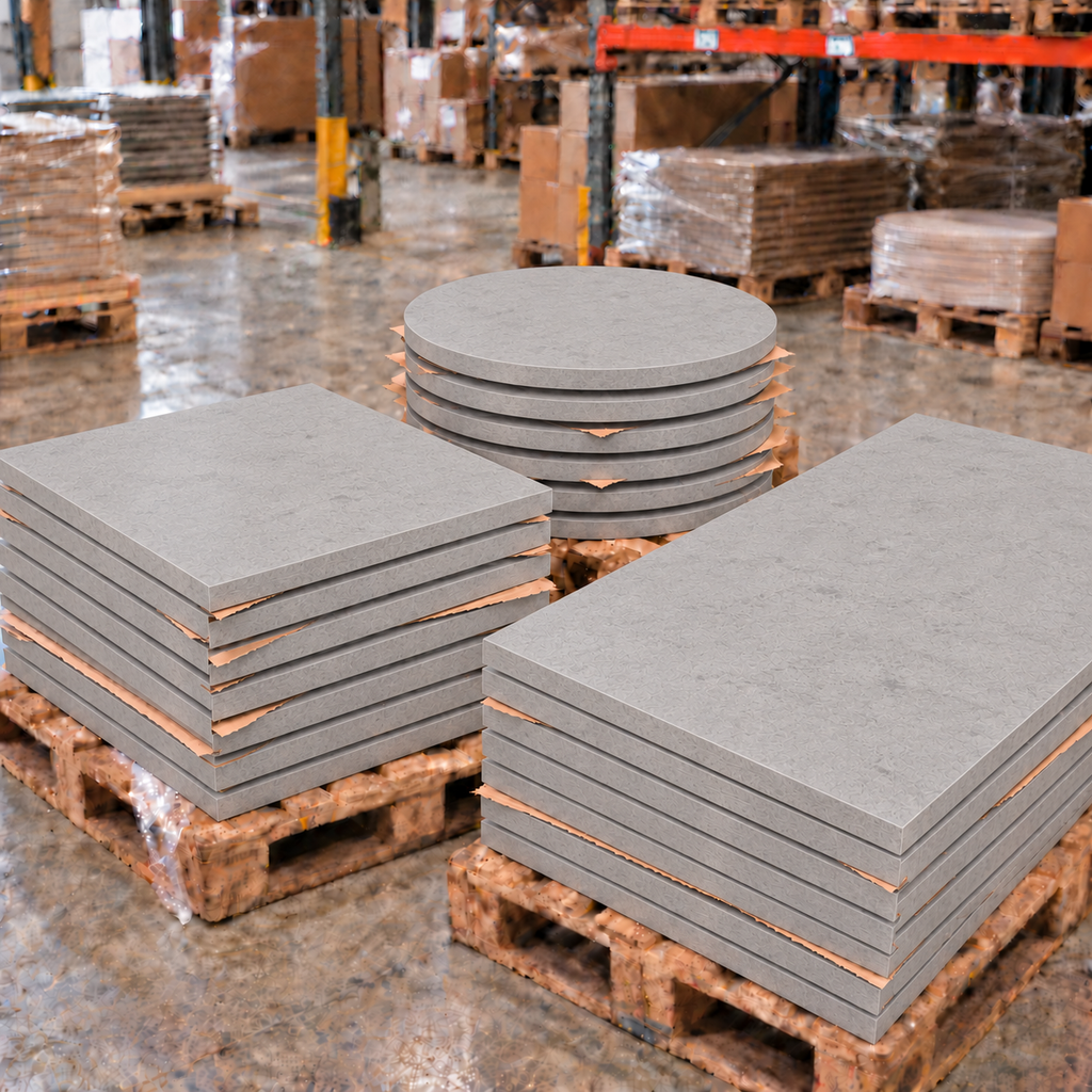 Egger Grey Chicago Concrete 25mm Commercial Table Top - Restaurant Table & Chairs Direct
