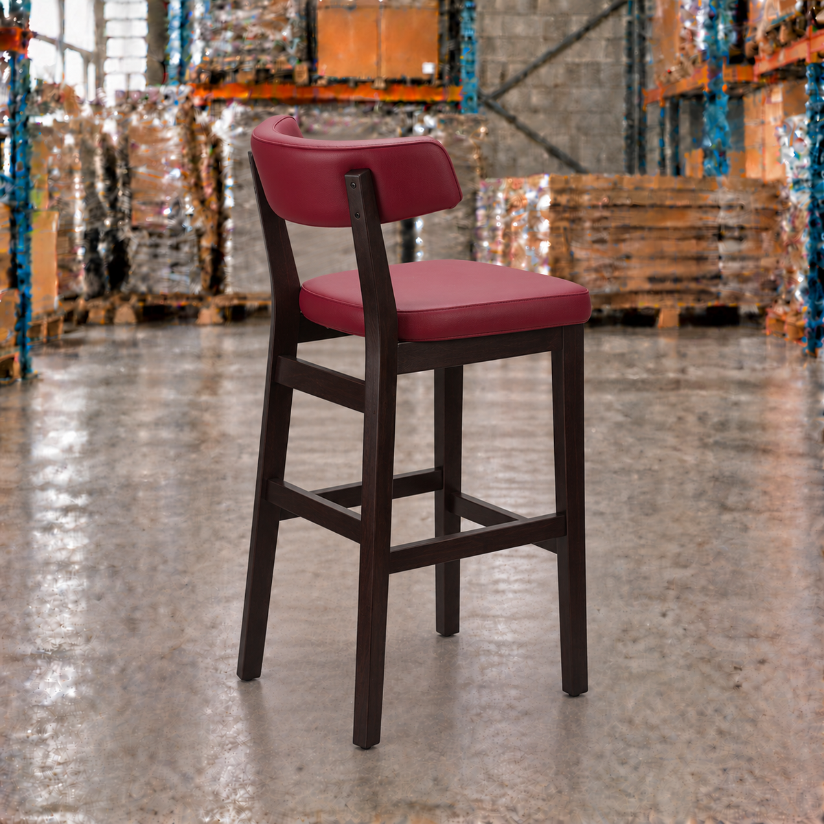 Oak Commercial Bar Highchair – Wine / Wenge Frame