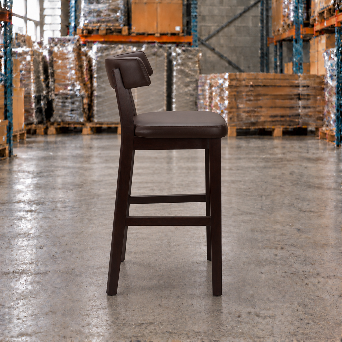 Oak Commercial Bar Highchair – Dark Brown / Wenge Frame