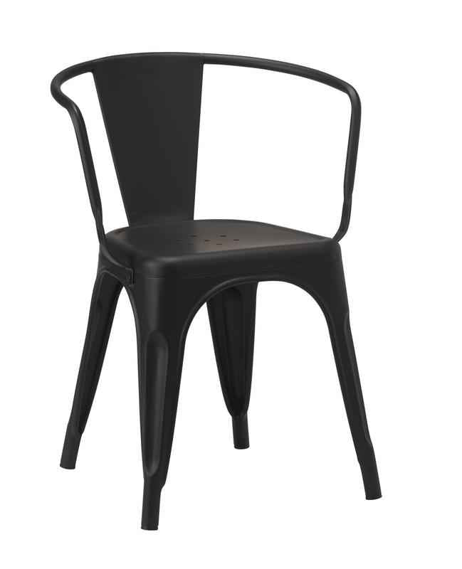 Tolix Style Armchair - Matt Black