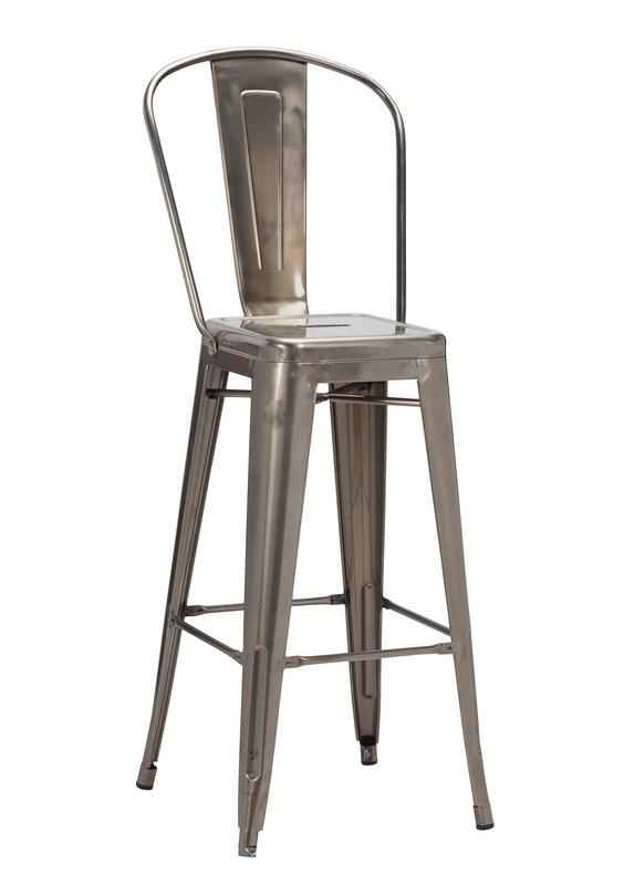 Tolix Style Commercial Bar Highchair – Gun Metal Grey