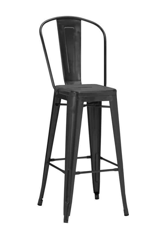 Tolix Style Commercial Bar Highchair – Matt Black