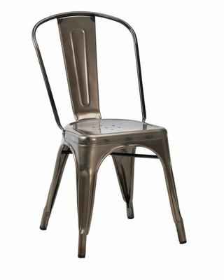 Tolix Style Commercial Side Chair – Gun Metal Grey