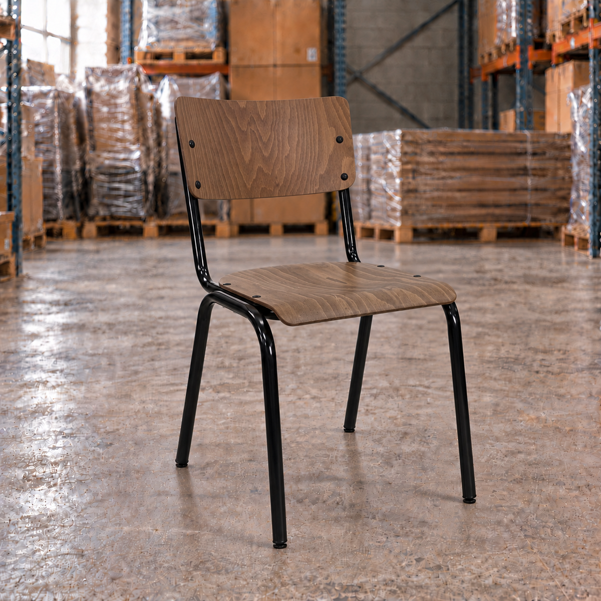 Industrial Side Chair – Walnut