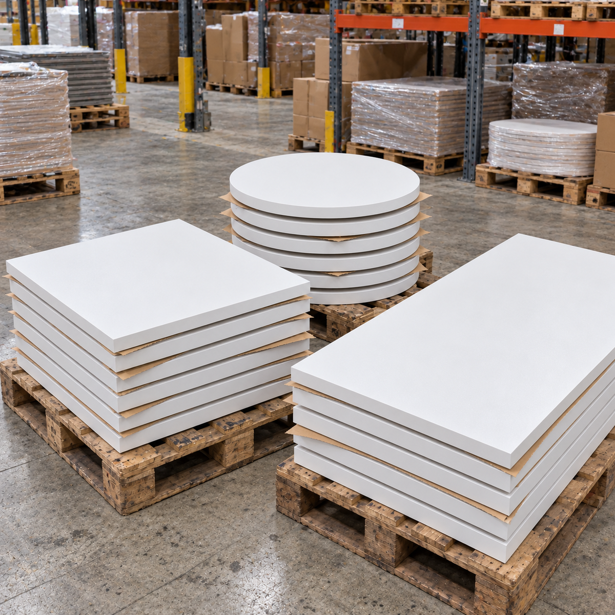 Egger Alpine White 25mm Commercial Table Top - Restaurant Table & Chairs Direct