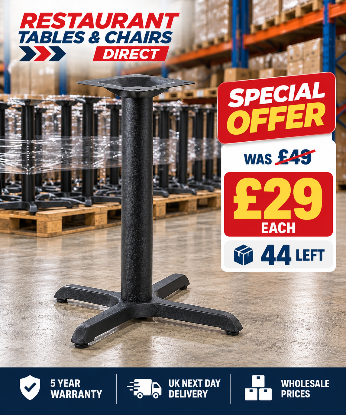Black Cross Table Base – Special Offer