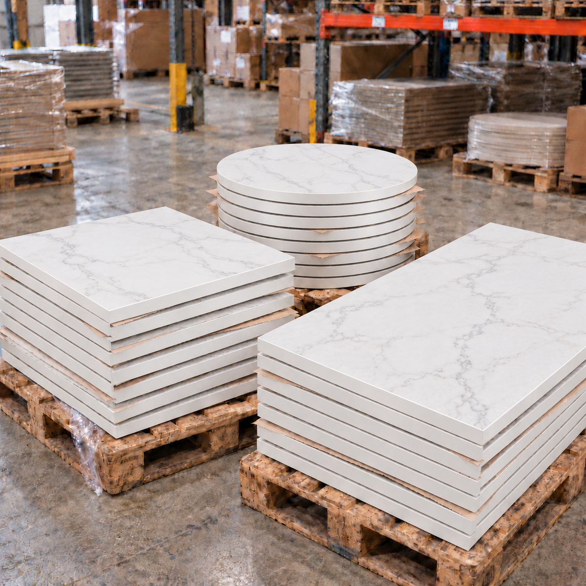 Egger Crystal Marble 25mm Commercial Table Top - Restaurant Table & Chairs Direct