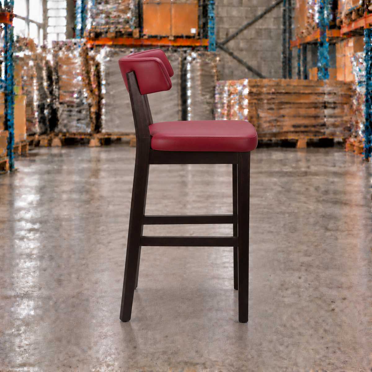 Oak Commercial Bar Highchair – Wine / Wenge Frame