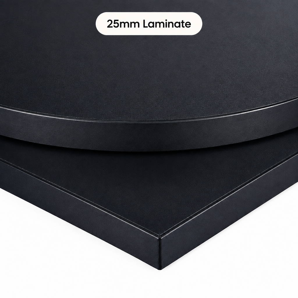 Egger Black 25mm Commercial Table Top - Restaurant Table & Chairs Direct