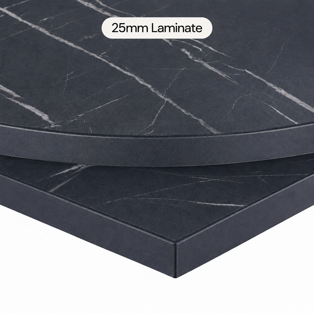 Egger Black Pietra Grigia 25mm Commercial Table Top - Restaurant Table & Chairs Direct