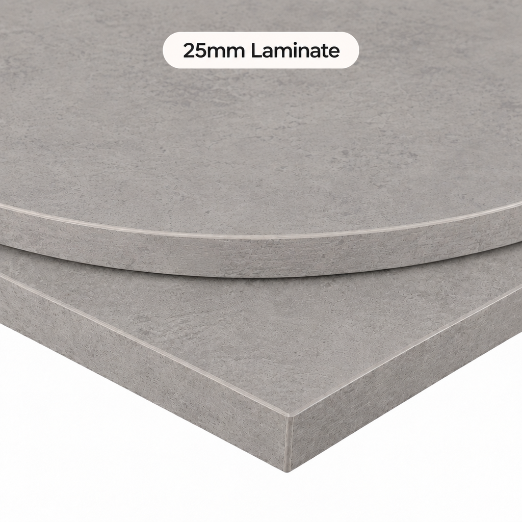 Egger Grey Chicago Concrete 25mm Commercial Table Top - Restaurant Table & Chairs Direct