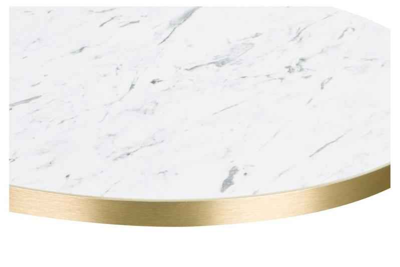 White Marble / Gold Edge 25mm Laminate Table Top